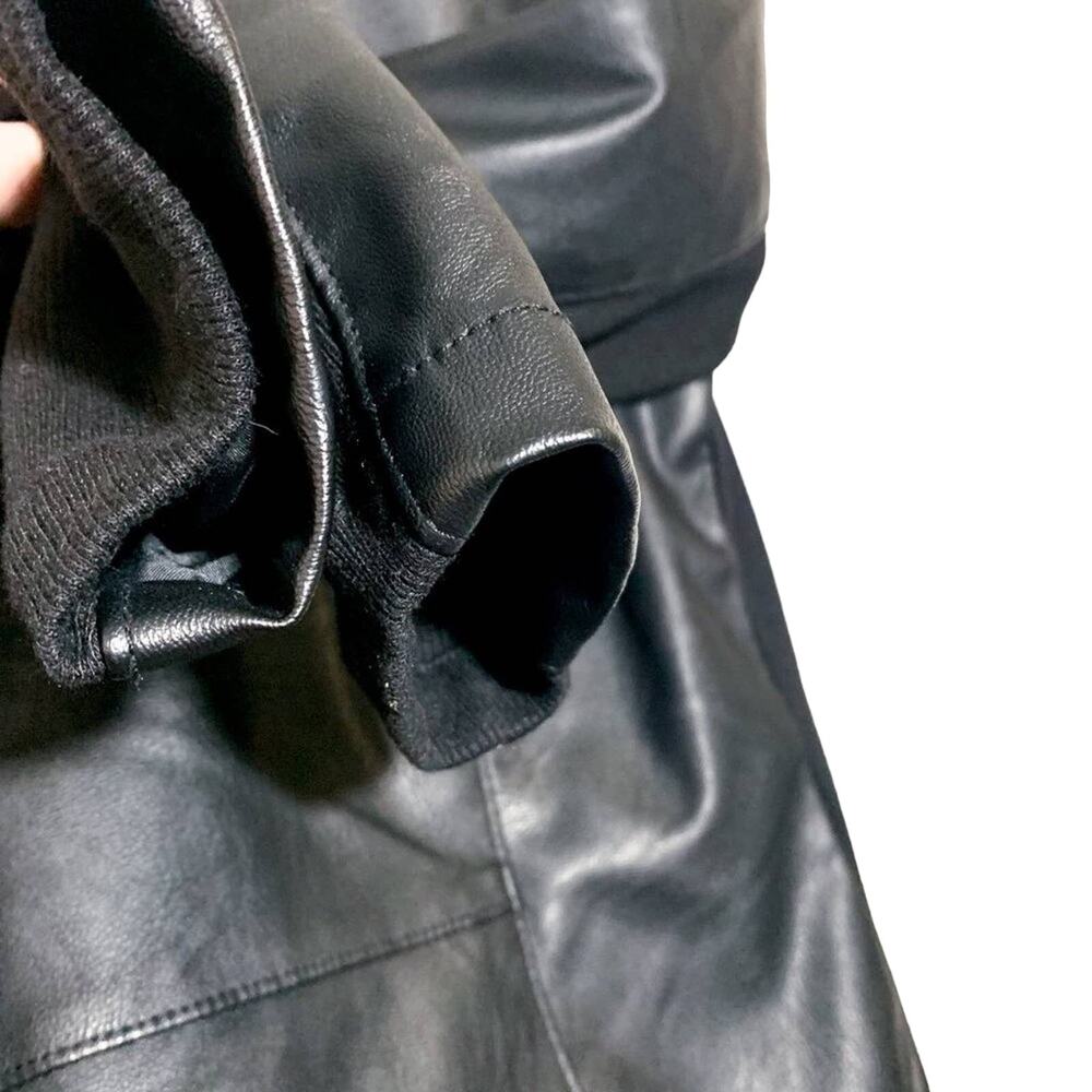 BlankNYC Private Practice Faux Leather Front Draped Moto Jacket Black Small - Picture 11 of 14